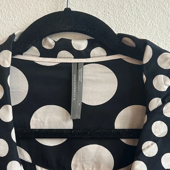 Anthropologie Black and White Polka Dot Button Down Shirt - Picture 2 of 6